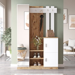 Hanah Home Recibidor Moderno Pino Atlántico y Blanco